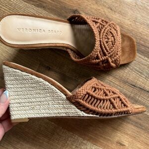 New Veronica Beard Braided Wedge Espadrille Sandals 8.5